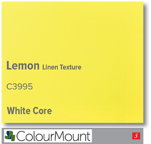 Colourmount White Core Lemon Linen Texture Mountboard 1 sheet