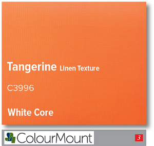 Colourmount White Core Tangerine Linen Texture Mountboard 1 sheet