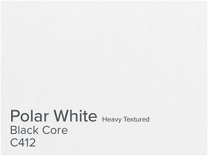ColourMount Polar White 1.25mm Black Core Heavy Textured Mountboard 1 sheet