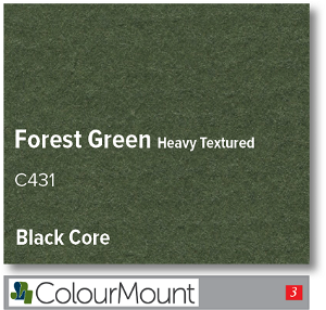 Colourmount Black Core Forest Green Heavy Textured Mountboard 1 sheet