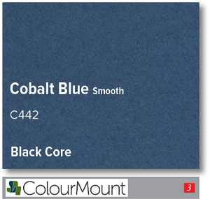 Colourmount Black Core Cobalt Blue Smooth Mountboard 1 sheet