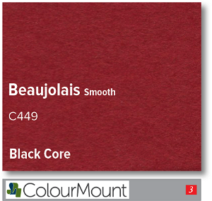 Colourmount Black Core Beaujolais Smooth Mountboard 1 sheet