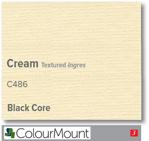 Colourmount Black Core Cream Textured Ingres Mountboard 1 sheet