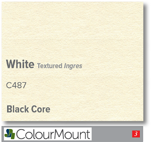 Colourmount Black Core White Textured Ingres Mountboard 1 sheet