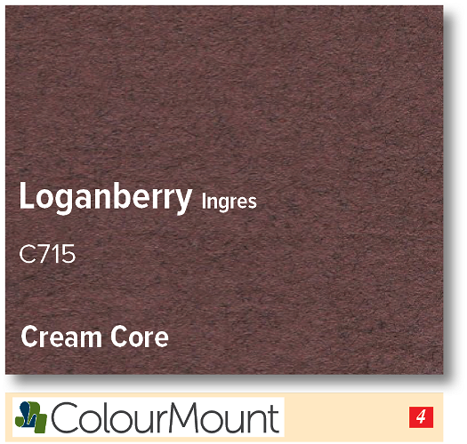 Colourmount Cream Core Loganberry Ingres Mountboard 1 sheet