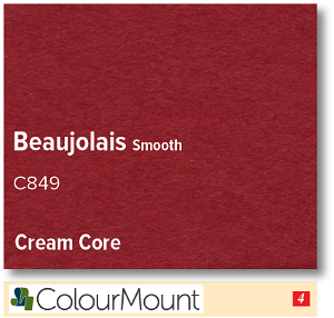 Colourmount Cream Core Beaujolais Standard Mountboard 1 sheet