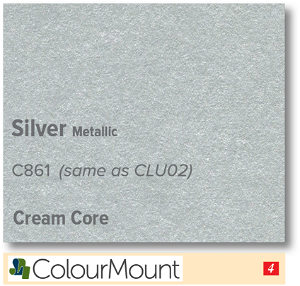 Colourmount Cream Core Silver Metallic Mountboard 1 sheet
