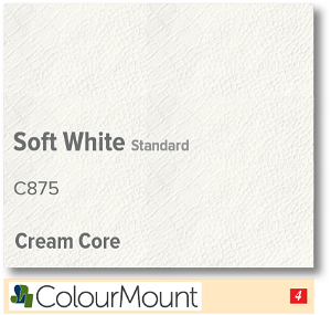 Colourmount Cream Core Soft White Standard Mountboard 1 sheet