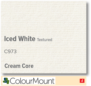 Colourmount Cream Core Iced White Textured Mountboard 1 sheet
