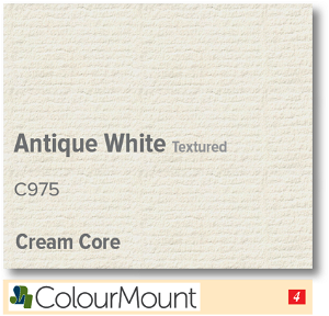 Colourmount Cream Core Antique White Textured Mountboard 1 sheet