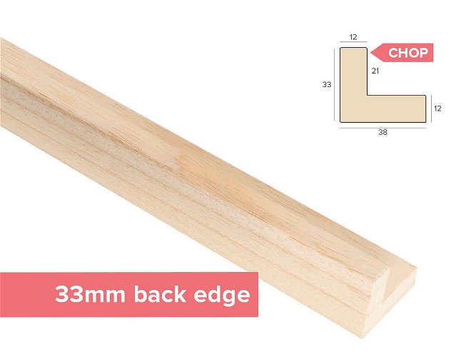 Chop 12x33mm 'Bare Wood L Style' Ayous