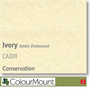 Colourmount Conservation White Core Ivory Adder Embossed Mountboard 1 sheet