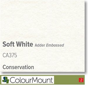 Colourmount Conservation White Core Soft White Adder Embossed Mountboard 1 sheet