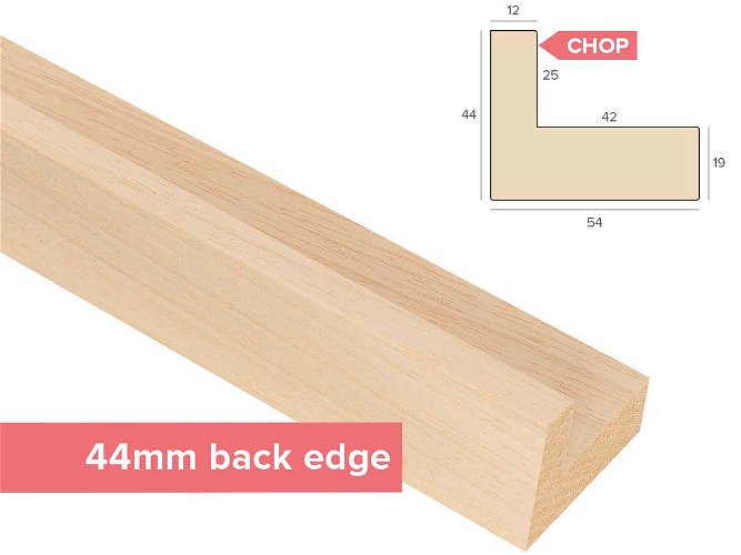 Chop 12x44mm 'Bare Wood L Style' Ayous FSC 100%