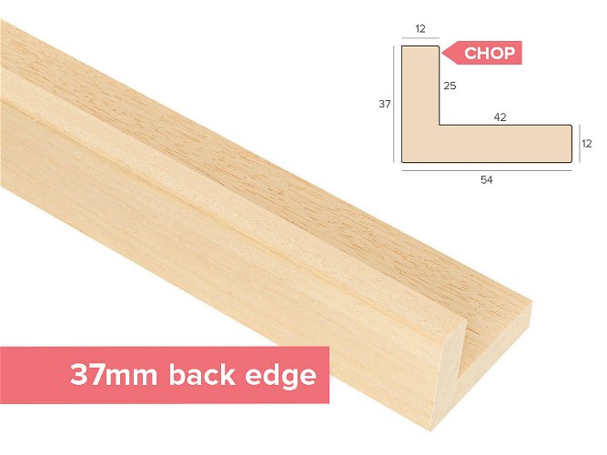 Chop 12x37mm 'Bare Wood L Style' Ayous