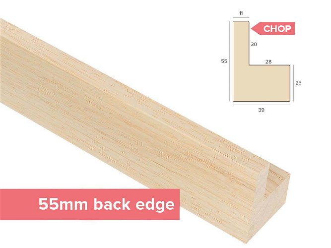 Chop 10x55mm 'Bloc L Style' Bare Wood Ayous