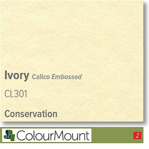 Colourmount Conservation White Core Ivory Calico Embossed Mountboard 1 sheet