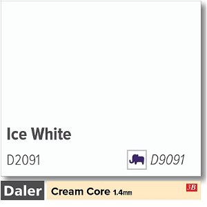 Daler Cream Core Standard Ice White Mountboard 1 sheet