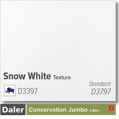 Daler Conservation Jumbo Snow White Texture Mountboard 1 sheet   
