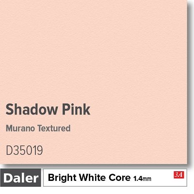Daler Bright White Core Murano Shadow Pink Mountboard 1 sheet