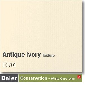 Daler Conservation Soft White Core Antique Ivory Texture Mountboard 1 sheet
