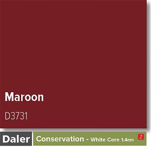 Daler Conservation Soft White Core Maroon Mountboard  1 sheet
