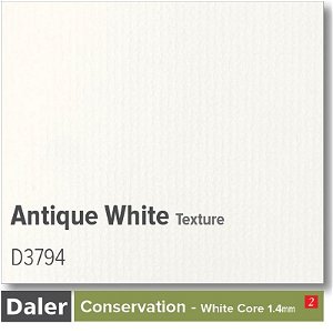 Daler Conservation Soft White Core Antique White Texture Mountboard 1 sheet