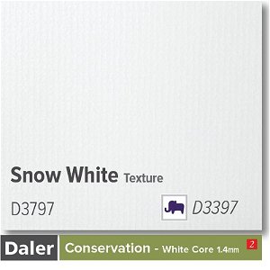 Daler Conservation Soft White Core Snow White Texture Mountboard 1 sheet