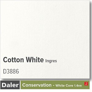 Daler Conservation Soft White Core Cotton White Ingres Mountboard 1 sheet
