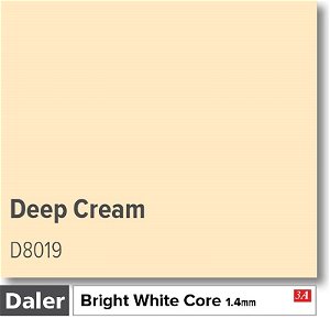 Daler Bright White Core Deep Cream Mountboard 1 sheet