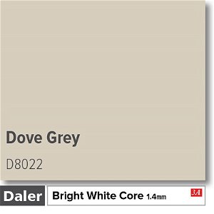 Daler Bright White Core Dove Grey Mountboard 1 sheet