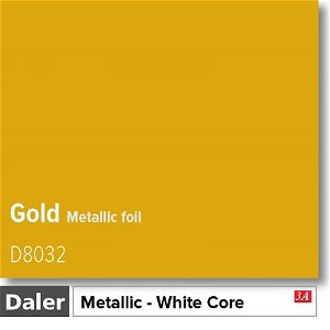 Daler Metallic White Core Gold Metallic Mountboard 1 sheet