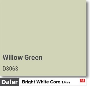 Daler Bright White Core Willow Green Mountboard 1 sheet