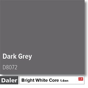 Daler Bright White Core Dark Grey Mountboard 1 sheet