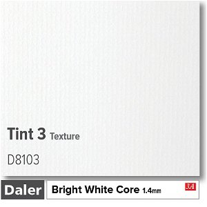 Daler Bright White Core Tint 3 Texture Mountboard 1 sheet