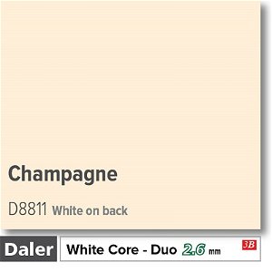 Daler Bright White Core 2.6mm Champagne Mountboard 1 sheet