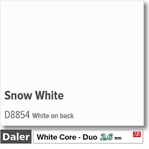 Daler Bright White Core 2.6mm Snow White Mountboard 1 sheet
