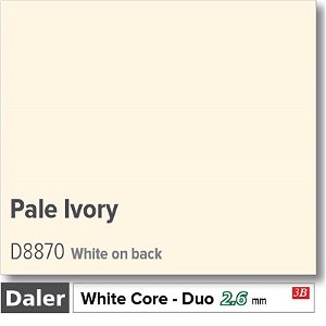 Daler Bright White Core 2.6mm Pale Ivory Mountboard 1 sheet