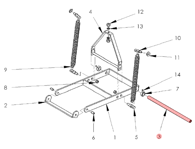 Foot Pedal Frame Shaft