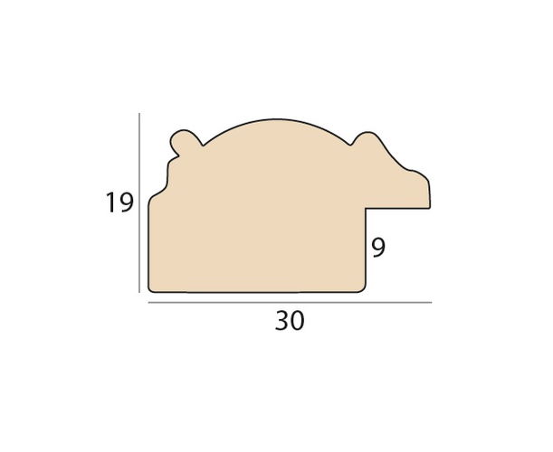 30mm 'Arran' Walnut Wormhole Gold Sight Edge FSC™ Certified 100% Frame Moulding