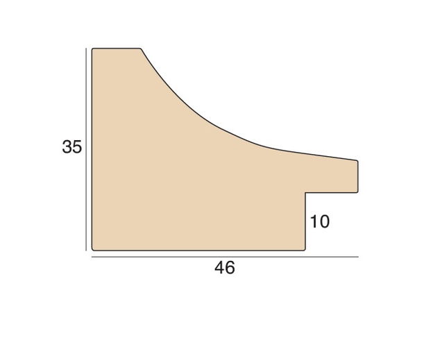 46mm 'Duo Large' White FSC™ Certified 100% Frame Moulding