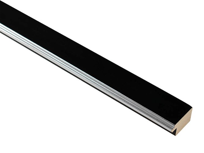 34mm 'Mono' Matt Black Silver Sight Edge FSC™ Certified 100% Frame Moulding