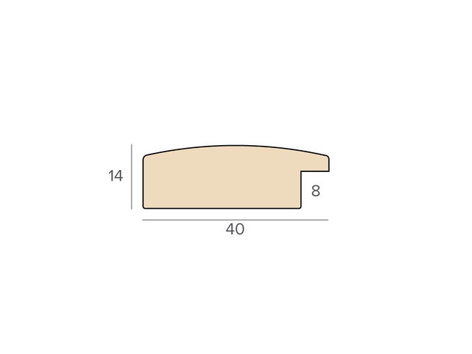 40x14mm 'Mono' Gloss White FSC™ Certified 100% Frame Moulding