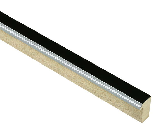 20mm 'Cosmopolitan' Matt Black Silver Sight Edge FSC™ Certified 100% Frame Moulding