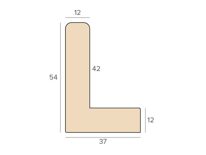 12mm 'Revival L Radiused' White 42mm Rebate FSC 100%