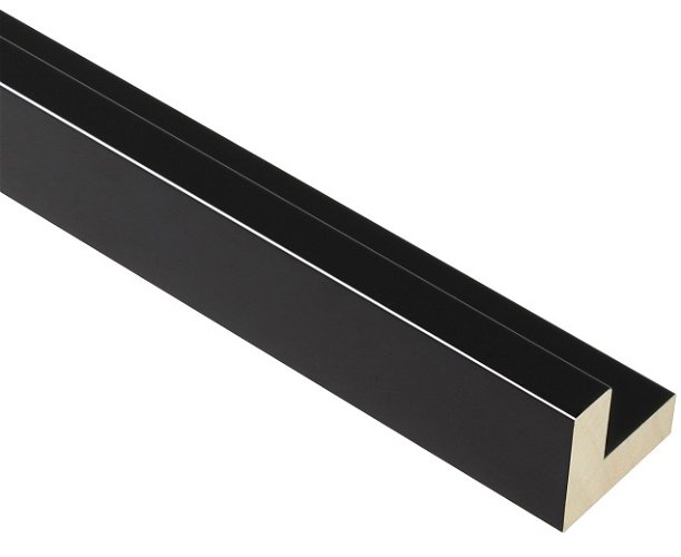 12mm 'Soho' Gloss Black 21mm rebate FSC™ Certified 100% Frame Moulding