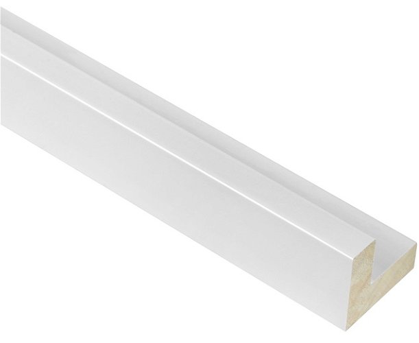 12mm 'Soho' Gloss White 21mm rebate FSC™ Certified 100% Frame Moulding