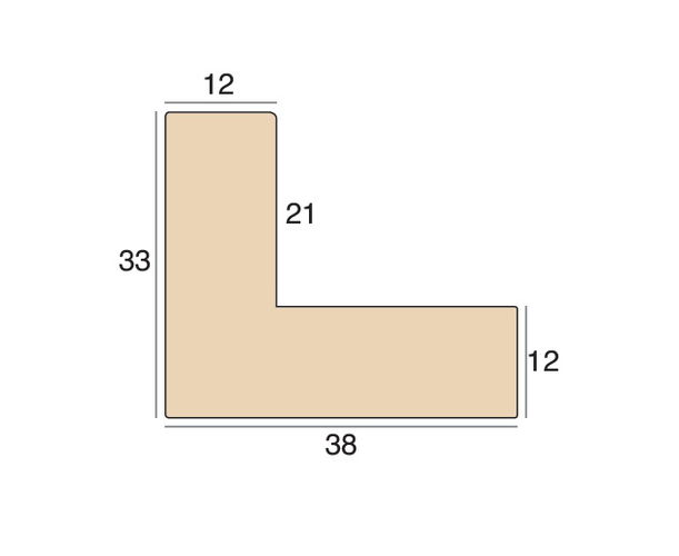 12mm 'Soho L Style' Soft Silver 21mm rebate FSC™ Certified 100% Frame Moulding