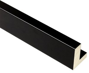 19mm 'Soho L Style' Gloss Black 42mm rebate FSC 100% Frame Moulding