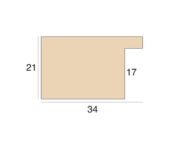 34mm 'Trocadero' Satin Silver Frame Moulding